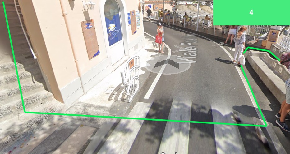 Point 2: first switchback bend where you leave the road to take the stairs