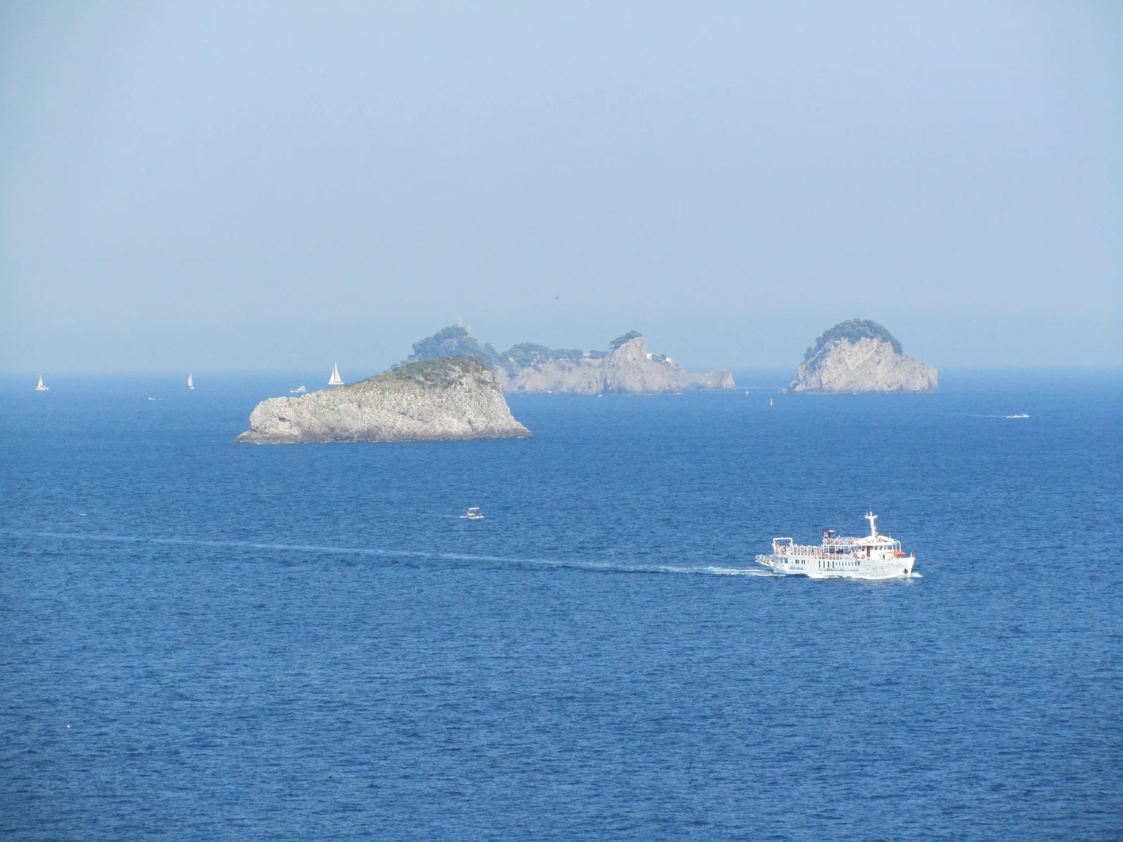 The small Li Galli islands in the sea off the Amalfi Coast
