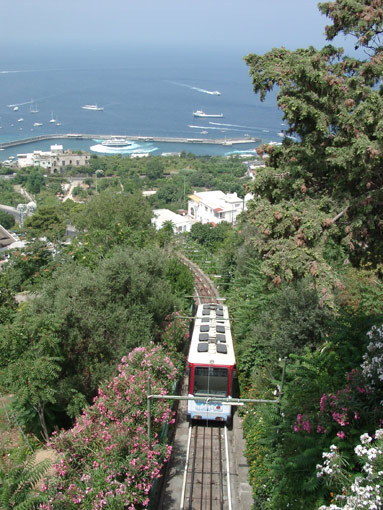 Marina Grande funicular station entrance with ticket booth