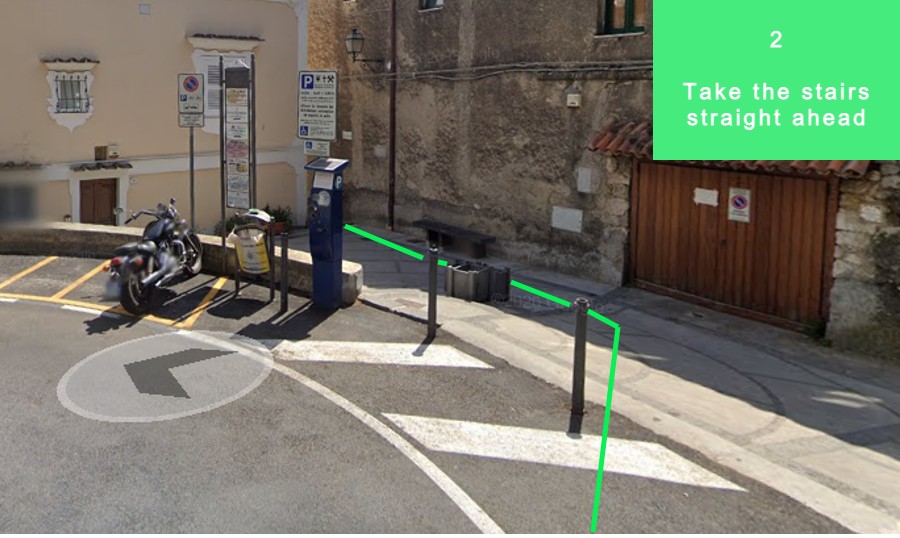 Switchback bend in the road at Point 2 where you leave the main road