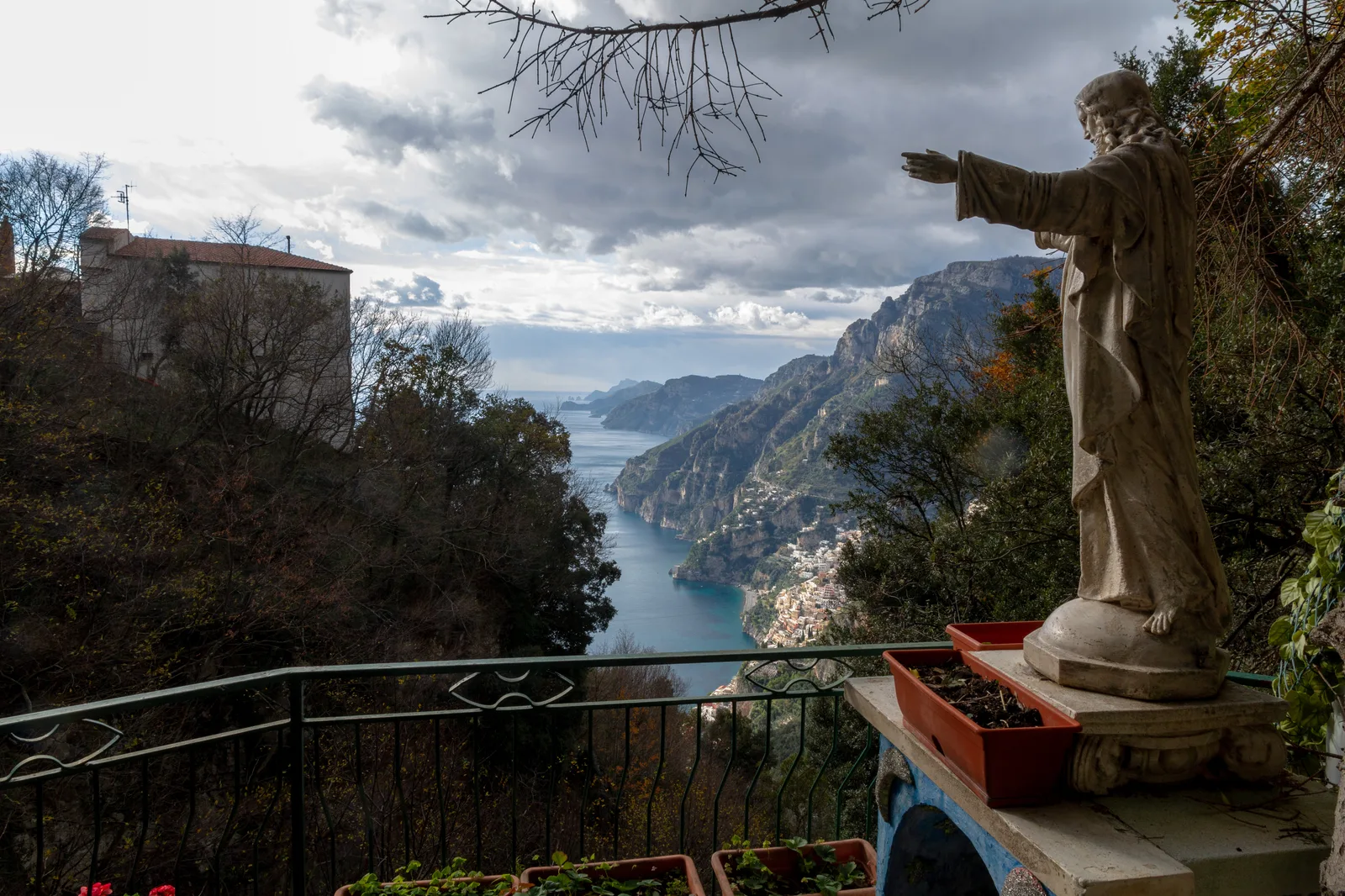 View of the Amalfi Coast from Nocelle village, starting point of the Path of the Gods trail