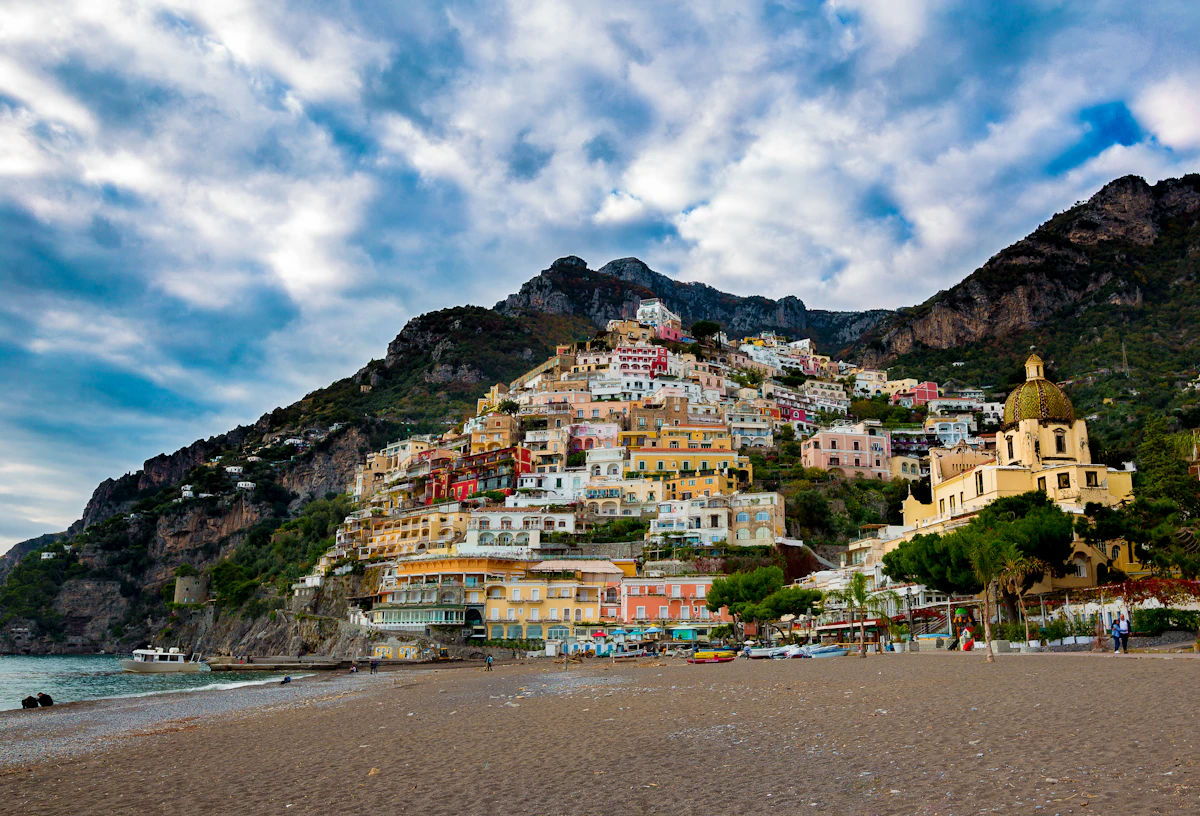 Narrow stairways and lanes in Positano village with no space for cars