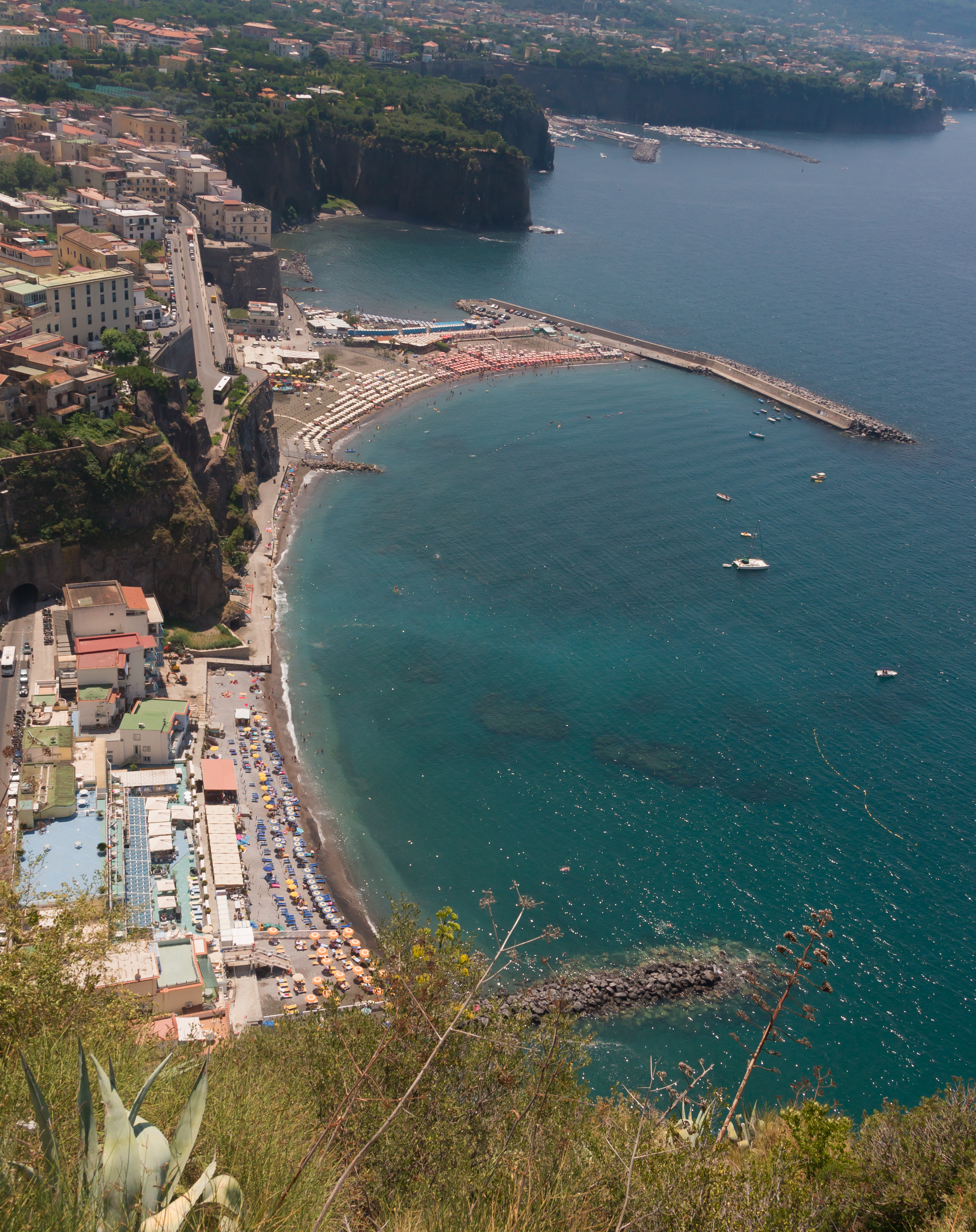 Villa Comunale clifftop terrace in Sorrento with Bay of Naples view.